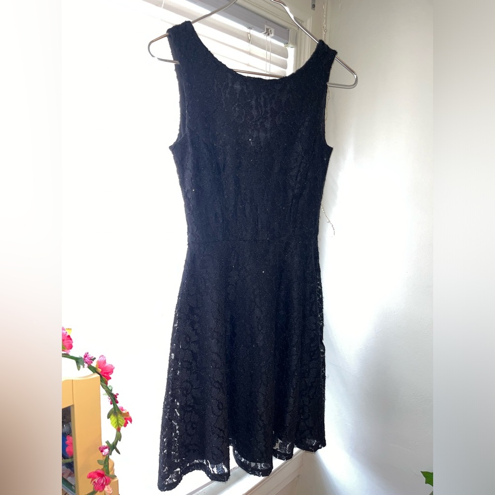 Speechless Black Lace Glitter Dress